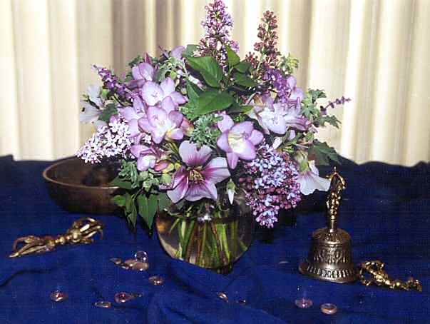 Lilac, freesia, lavatera